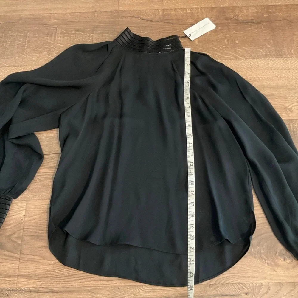 Veronica Beard Janvi black mock turtleneck blouse, 2 - Picture 8 of 10